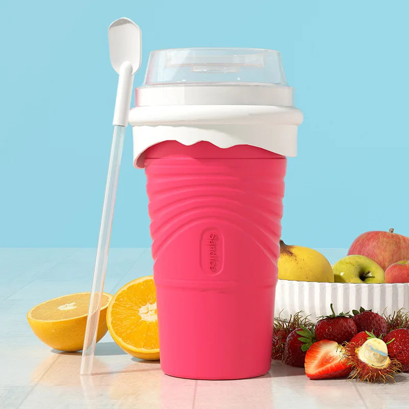 500ML Silicone Quick-Frozen Ice Cream Maker Squeeze Cup Diy Slushy Maker Cup Magic Slush Cups Milkshake Bottle Smoothie Makers