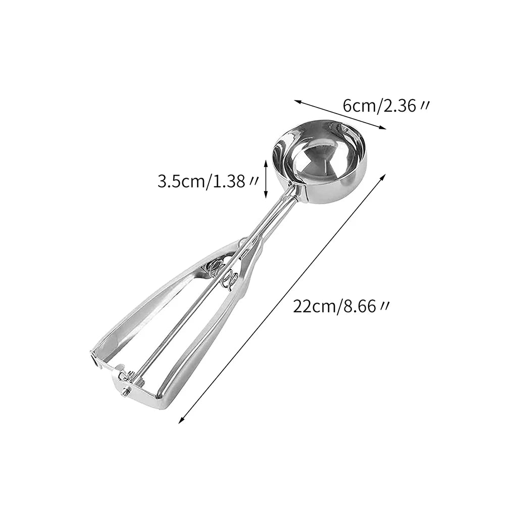 Ice Cream Scoop with Trigger Stainless Steel Cookie Scoop for Baking Fruit Cookie Dough Cupcake