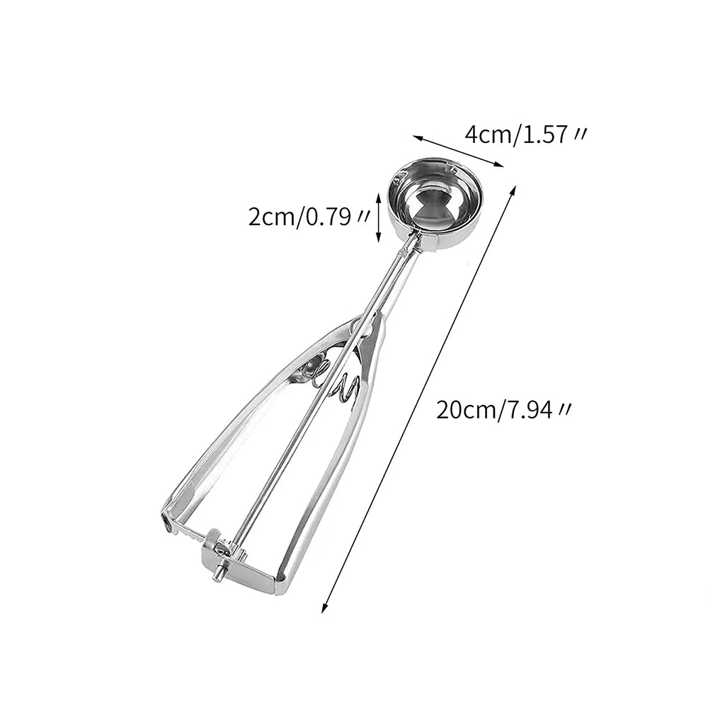 Ice Cream Scoop with Trigger Stainless Steel Cookie Scoop for Baking Fruit Cookie Dough Cupcake