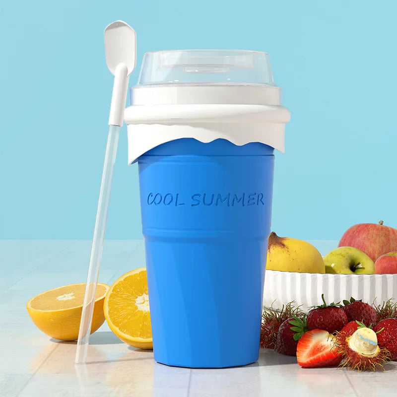 500ML Silicone Quick-Frozen Ice Cream Maker Squeeze Cup Diy Slushy Maker Cup Magic Slush Cups Milkshake Bottle Smoothie Makers
