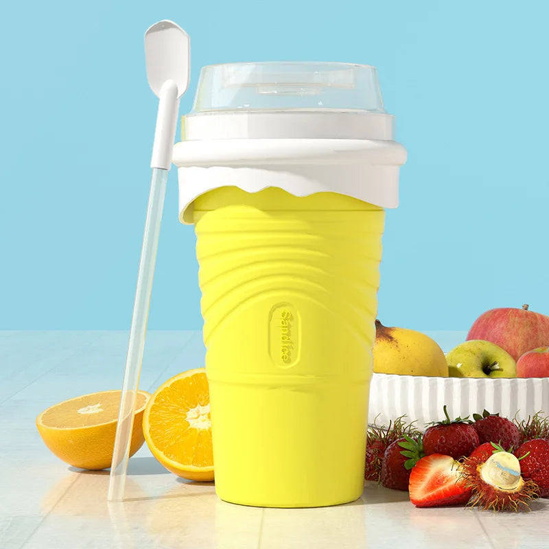 500ML Silicone Quick-Frozen Ice Cream Maker Squeeze Cup Diy Slushy Maker Cup Magic Slush Cups Milkshake Bottle Smoothie Makers